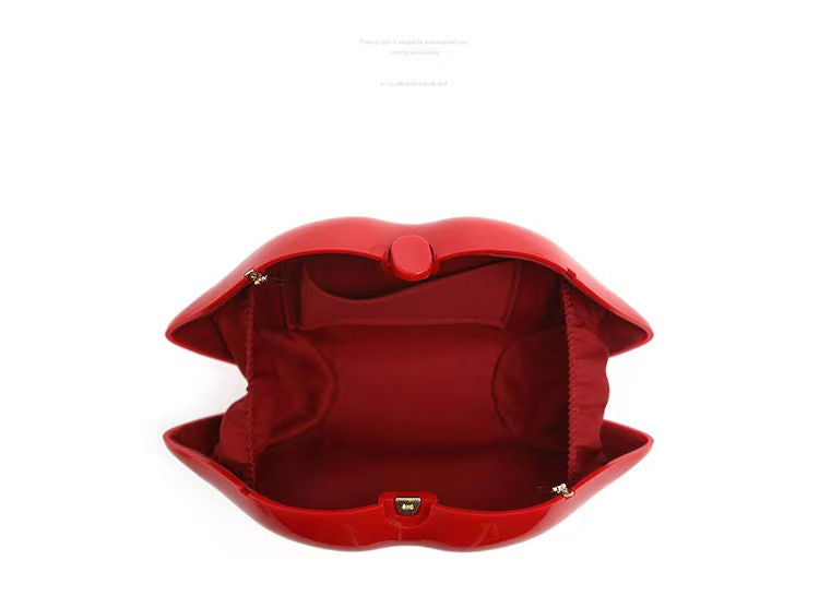 Red Lip Purse Womens Evening Clutch Acrylic Banquet Handbags for Wedding Prom Party