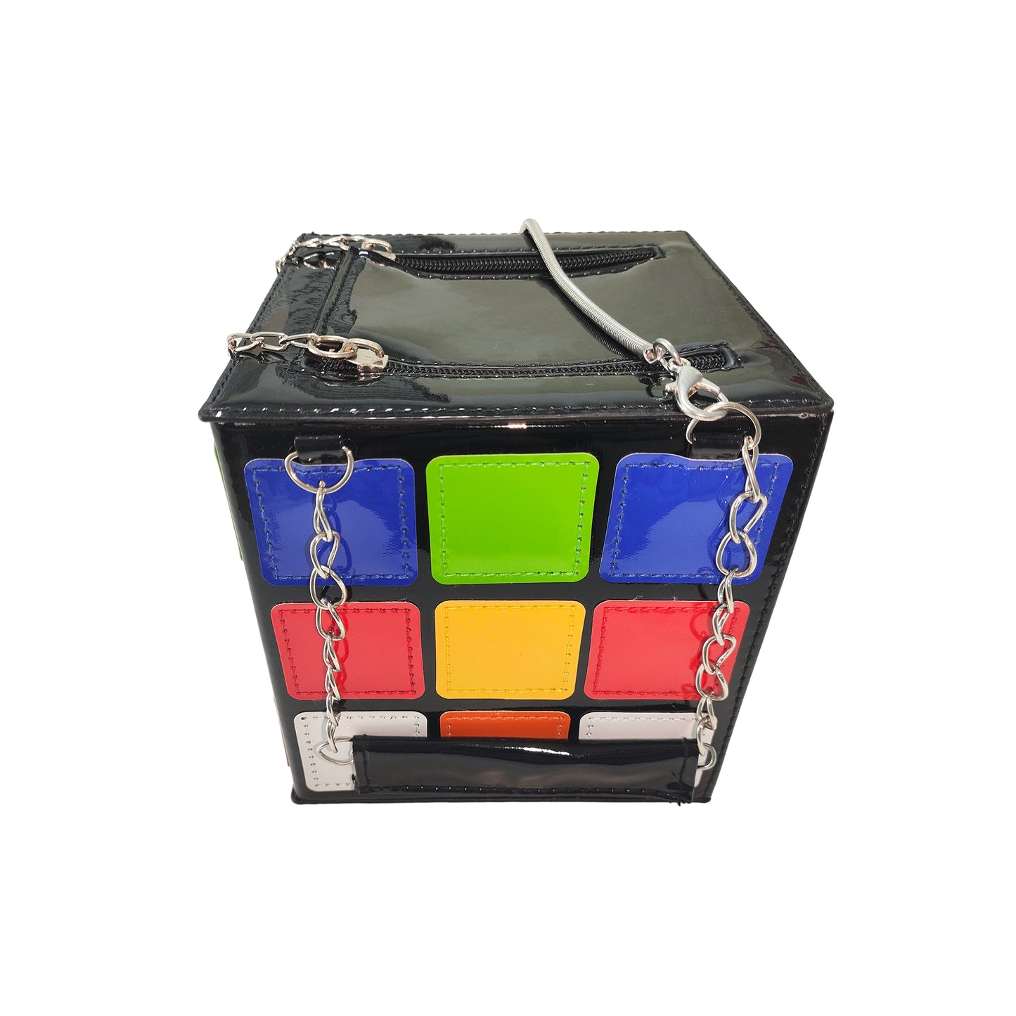 Women Fun Rubik's Cube Bag Magic Cube Shape Handbag Novelty Clutch Purses Unique Purses for Women