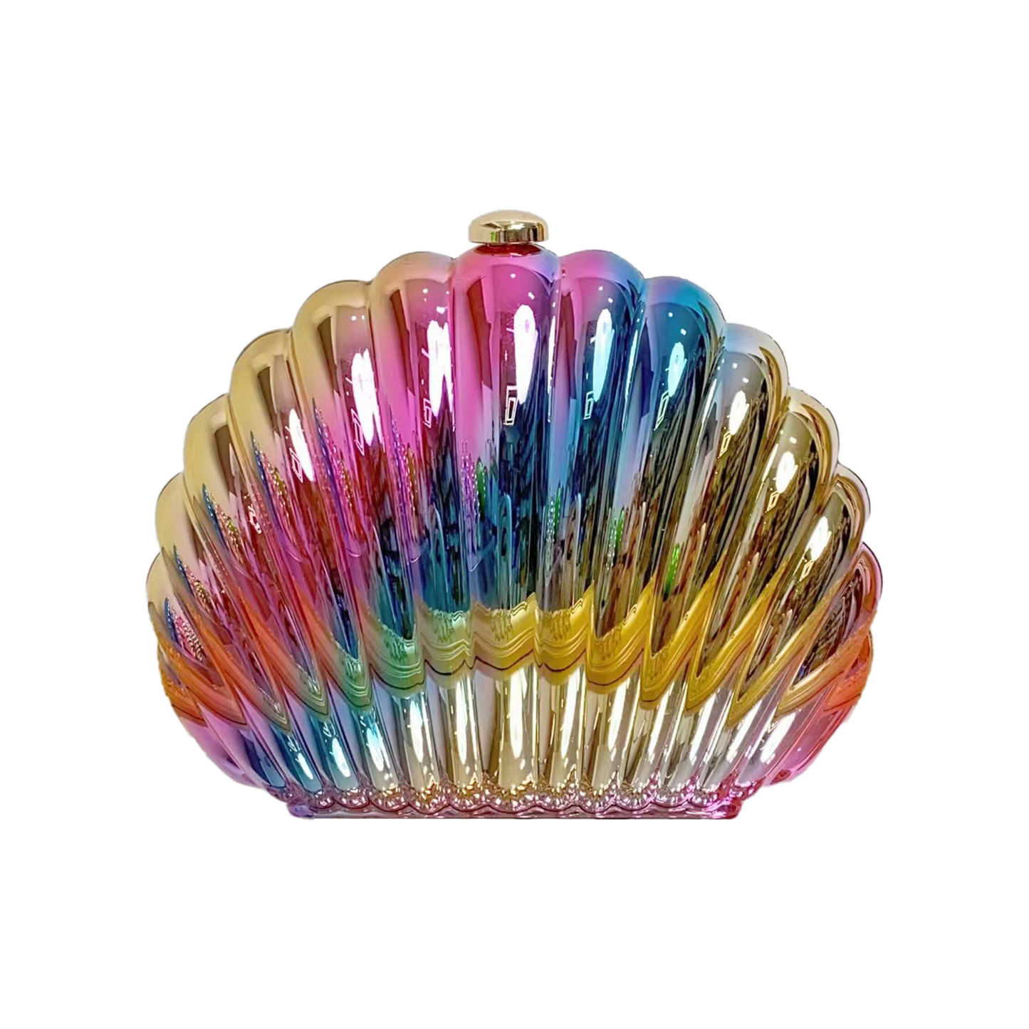 Women Acrylic Clutch Shell Shape Shoulder Novelty Chain Strap Purse Evening Bags for Party Prom