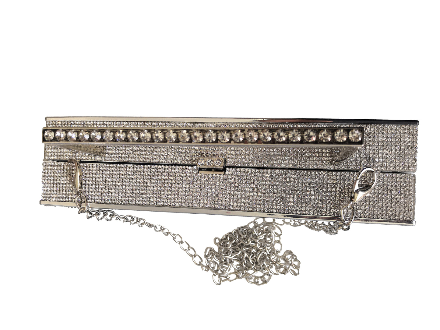 Women Retro Radio Shape BoomBox Crossbody Bag Rhinestone Metal Vintage Evening Clutch Purses