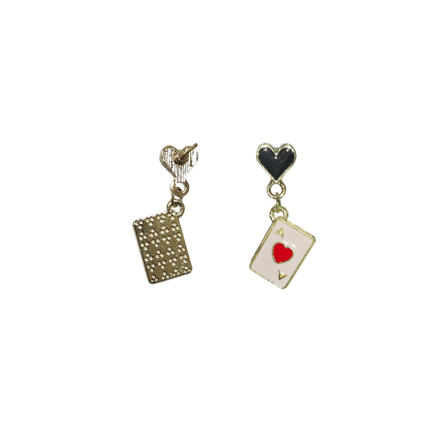 Queen of Hearts Earrings Poker Earrings Ace of Spades Casino Accessories for Women for Casino Night Outfits
