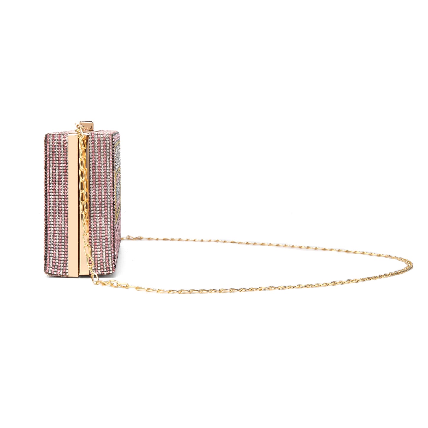 Women Retro Pink Cassette Tape Shape Crossbody Bag Rhinestone Metal Vintage Evening Clutch Purses
