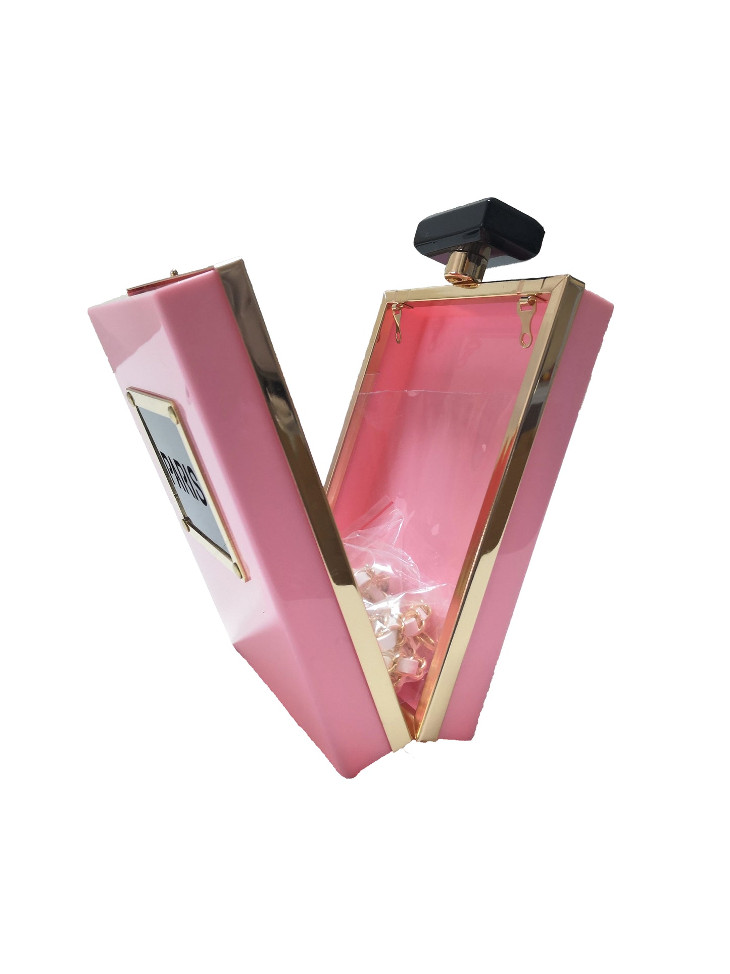 Paris Perfume Shaped Black Bag Transparent Clear Acrylic Purses Clutch Evening Bags Vintage Banquet Handbag For Women