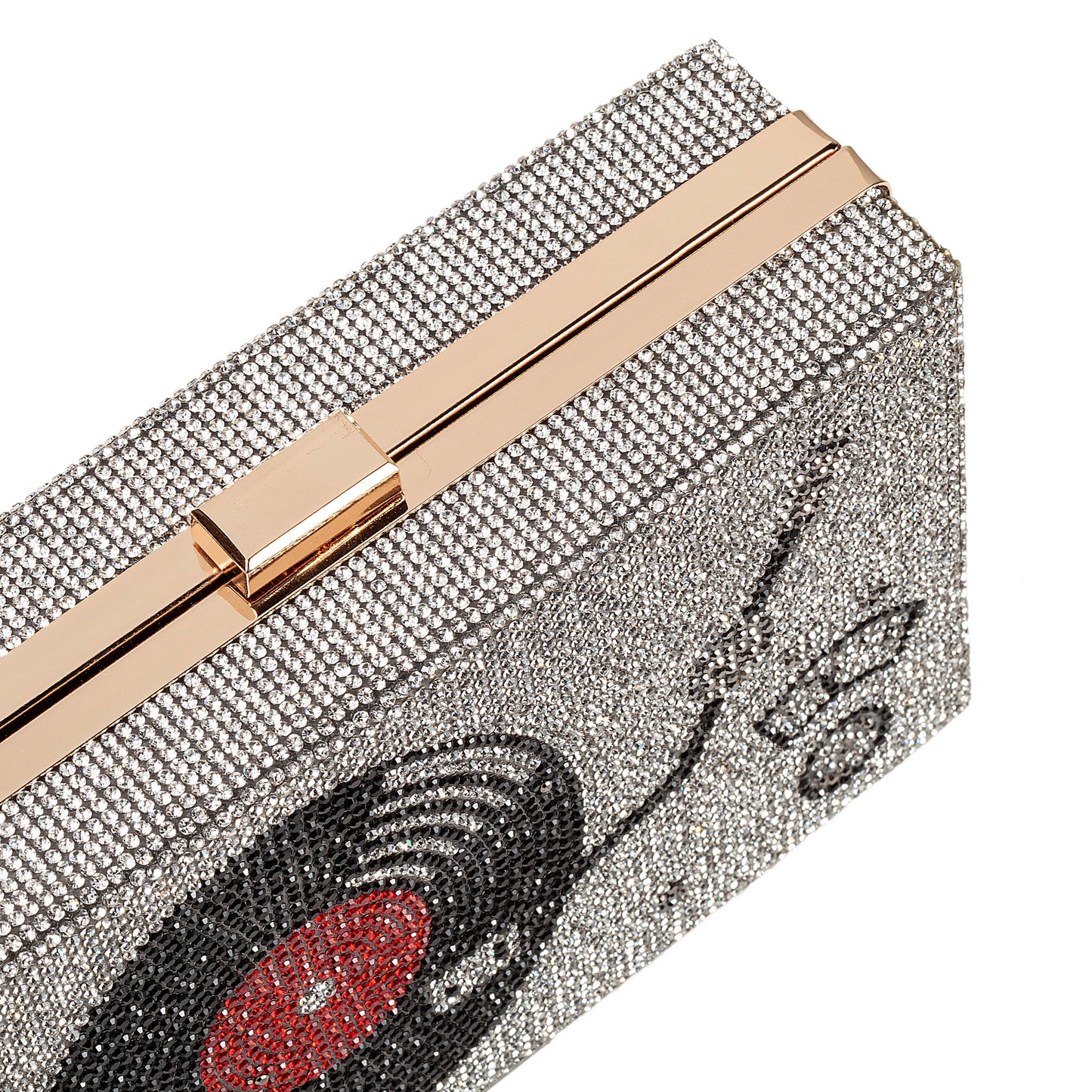 Women Retro Vinyl Record Player Shape Crossbody Bag Rhinestone Metal Vintage Evening Clutch Purses