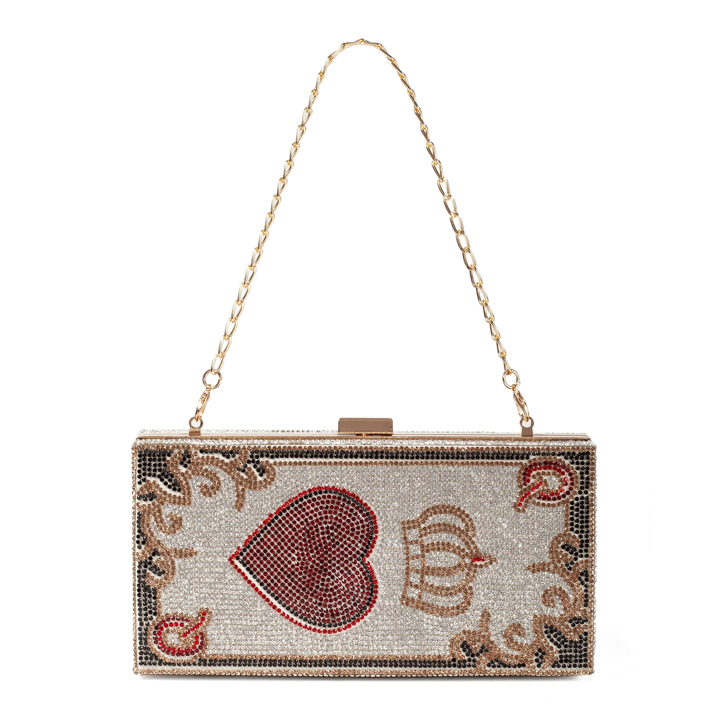Rhinestone Clutch Poker Card Evening Clutch Purse Casino Las Vegas Style Novelty Purse