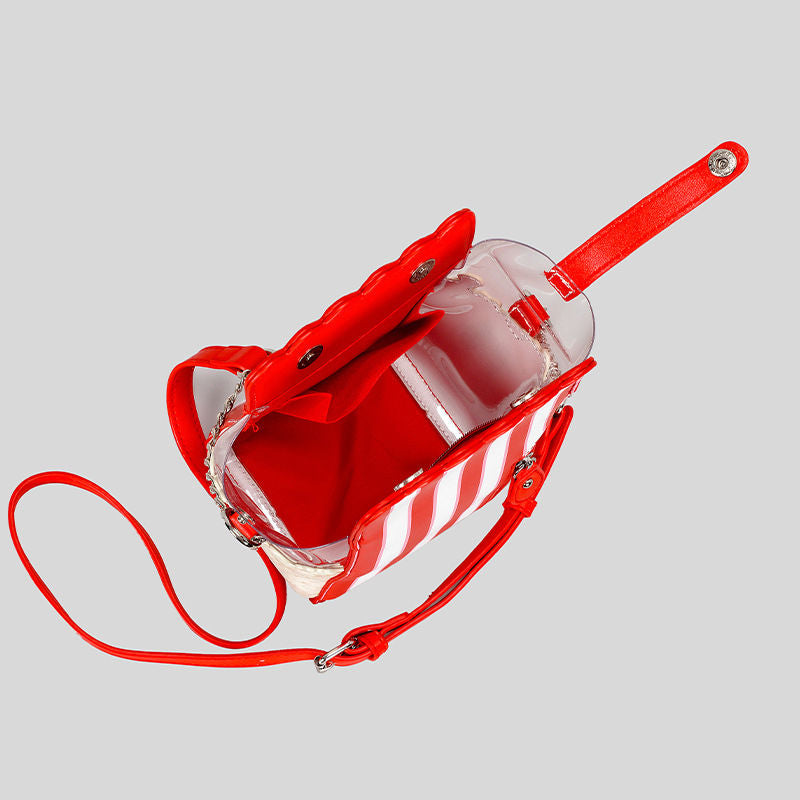 Novelty Fashion Women Popcorn Satchel Shoulder Crossbody Adjustable Strap Popcorn Handbag