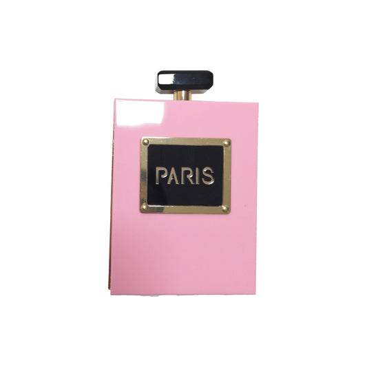 Paris Perfume Shaped Black Bag Transparent Clear Acrylic Purses Clutch Evening Bags Vintage Banquet Handbag For Women