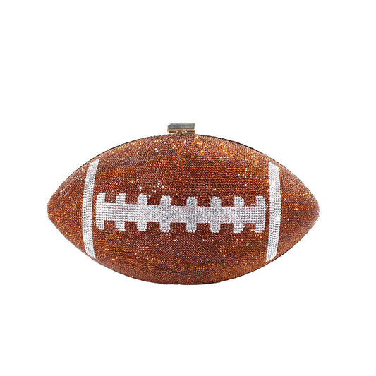 Bling Rhinestone Football Shaped Rugby Quirky Bag Novelty Round Ball Crystal Evening Bags Handbag for Party