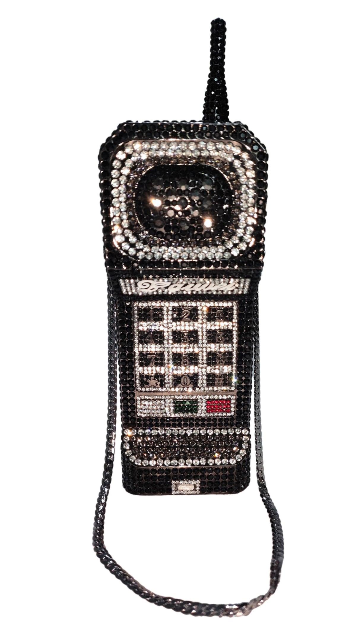 Renabro Retro Cellphone Shape Bag Rhinestone Clutch Purse Bling Crystal Handbag Novelty Purse Unique Purses for Women