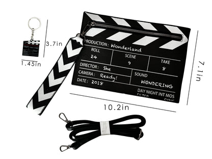 Clapperboard Design Crossbody Bag Fashion Leather Creative Wrist Handbag Movie Night Party