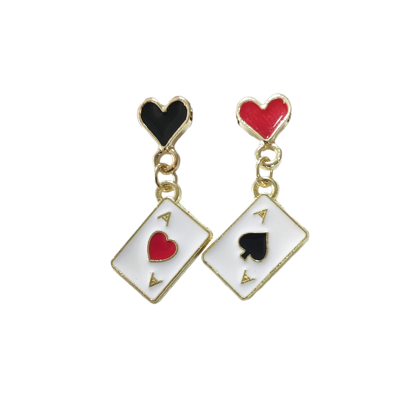 Queen of Hearts Earrings Poker Earrings Ace of Spades Casino Accessories for Women for Casino Night Outfits