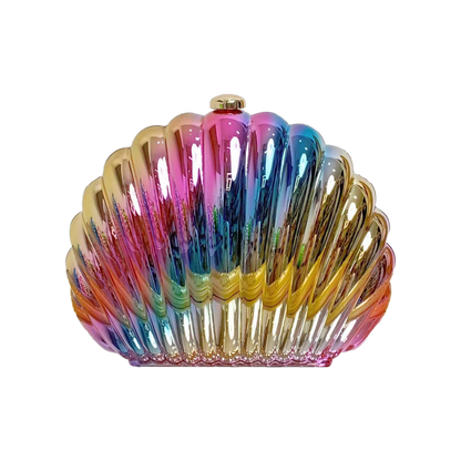 Women Acrylic Clutch Shell Shape Shoulder Novelty Chain Strap Purse Evening Bags for Party Prom