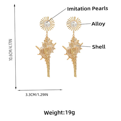 Women Acrylic Clutch Shell Shape Shoulder Novelty Chain Strap Purse Evening Bags & Shell Earrings for Party Prom