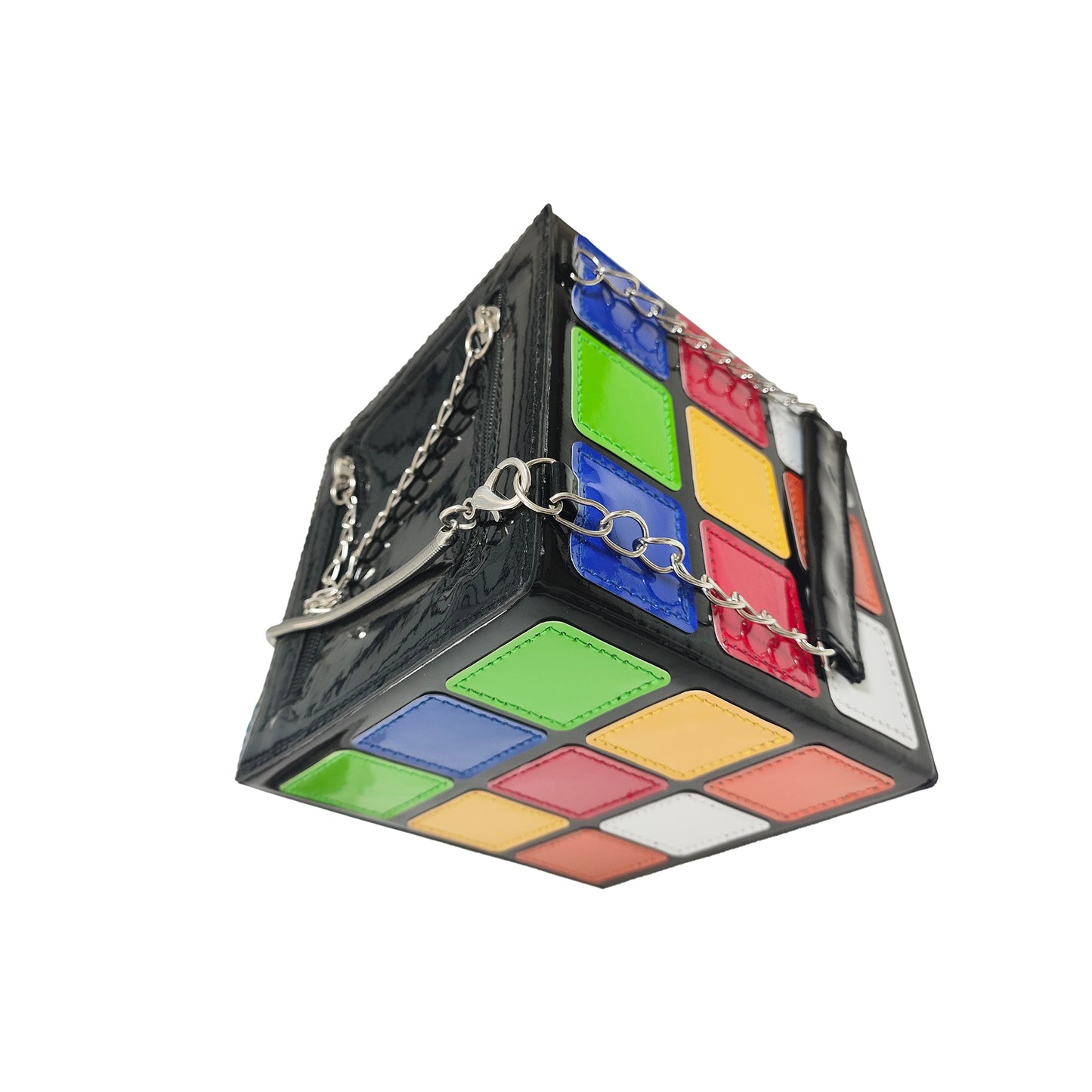 Women Fun Rubik's Cube Bag Magic Cube Shape Handbag Novelty Clutch Purses Unique Purses for Women