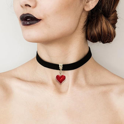 Heart Choker Necklaces for Women Velvet Cute Choker for Woman Heart Accessories for Women Vegas Outfits