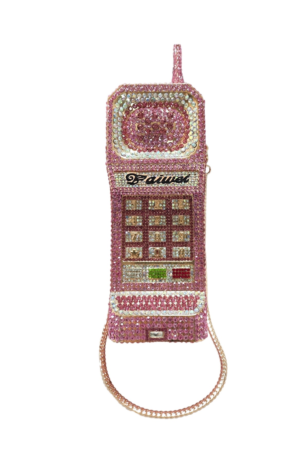 Renabro Retro Cellphone Shape Bag Rhinestone Clutch Purse Bling Crystal Handbag Novelty Purse Unique Purses for Women