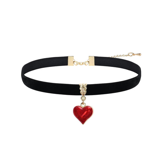 Heart Choker Necklaces for Women Velvet Cute Choker for Woman Heart Accessories for Women Vegas Outfits