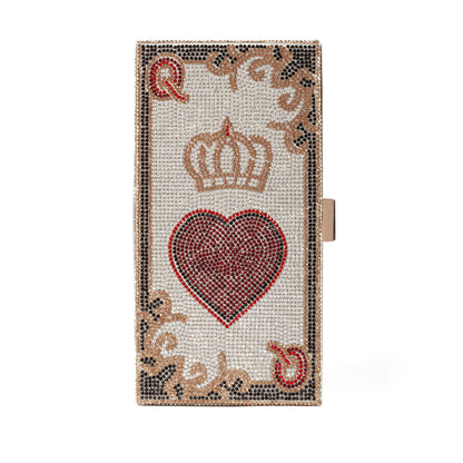 Rhinestone Clutch Poker Card Evening Clutch Purse Casino Las Vegas Style Novelty Purse