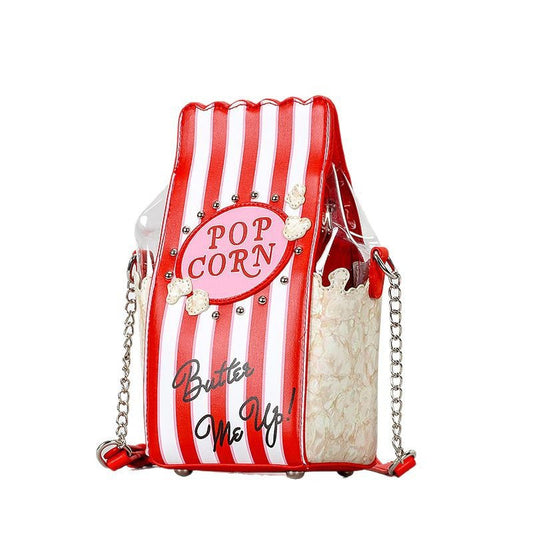 Novelty Fashion Women Popcorn Satchel Shoulder Crossbody Adjustable Strap Popcorn Handbag