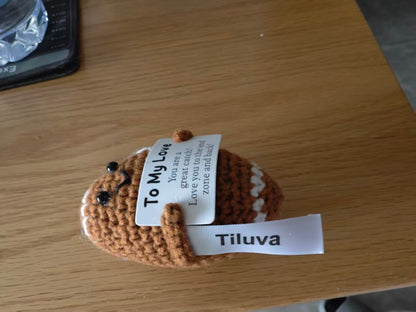 Tiluva Birthday Gifts for Him Her Boyfriend Girlfriend, To My Love Christmas Handmade Emotional Crochet Football, Small Cute Anniversary Present for Him, Mini Romantic I Love You Gift for Husband Wife Couple
